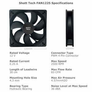 DC Fan, 120X25mm, 83CFM